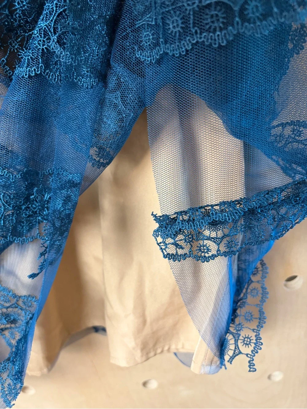 Free People Forever Lace Babydoll Dress in Blue Women’s Size 6 - Picture 3 of 7